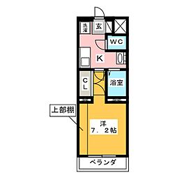 ル・レーヴ向山II 4階1Kの間取り