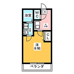 モンセジュール本山南 1Kの間取図画像