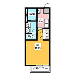 モンセジュール本山南 1Kの間取図画像