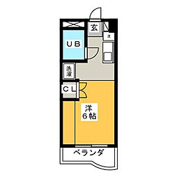 ハイム伊勝 ワンルームの間取図画像