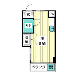 リバティービレッジ ワンルームの間取図画像