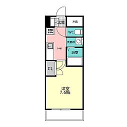 山の手ハウス ワンルームの間取図画像