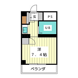 スターハイツヤマザト ワンルームの間取図画像