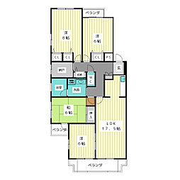 三渓ヒルズC棟 4LDKの間取図画像