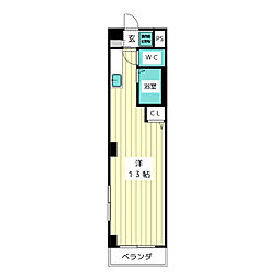 ハイツエクセル ワンルームの間取図画像