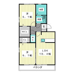 カルペ・ディエム 2LDKの間取図画像