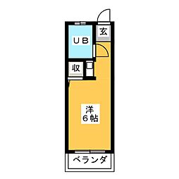 コーポエヌエム1 ワンルームの間取図画像