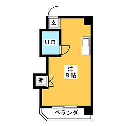 Ｓ・Ｔ宝生 2階ワンルームの間取り