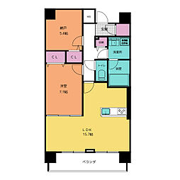 名古屋市熱田区六番2丁目マンション 2LDKの間取図画像