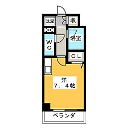 RIDGE堀田 8階ワンルームの間取り
