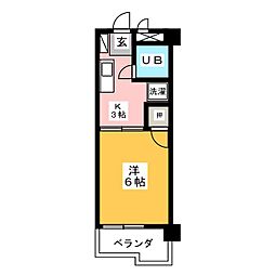 第2宮脇ビル 3階1Kの間取り