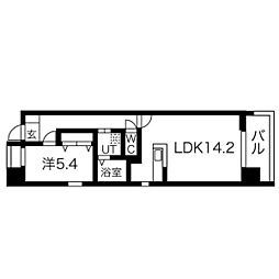 THE BRICKS(ザ　ブリックス） 9階1LDKの間取り