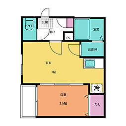 ALIVIO　UCHIDABASHI 3階1DKの間取り