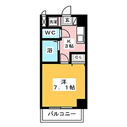 ラ・メゾン港東通り 1Kの間取図画像