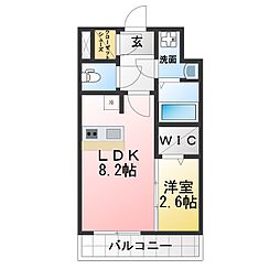 エスプレイス名古屋神宮 1LDKの間取図画像
