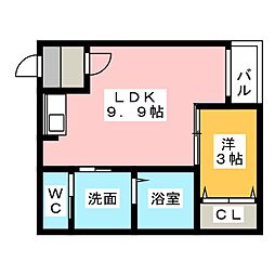 ステラ三吉町 1LDKの間取図画像