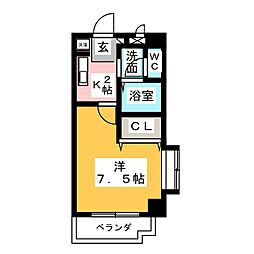 メゾンアツタ 1Kの間取図画像
