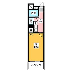 ハイツ金山 1Kの間取図画像