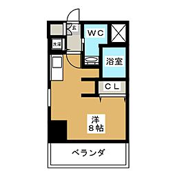 エグゼプレジオ ワンルームの間取図画像