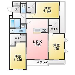 ソレーユIII 3LDKの間取図画像