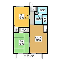 クレストコート丹後 2LDKの間取図画像