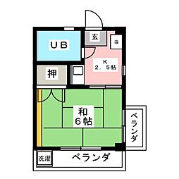 シャトレコジマ 1Kの間取図画像
