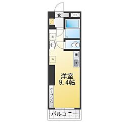 シャトル万代 ワンルームの間取図画像