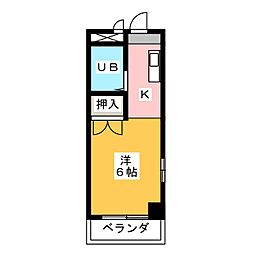 ハイムあいざわ 1Kの間取図画像