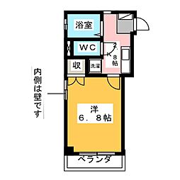 コーポスズキ 1Kの間取図画像