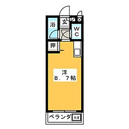 コーポ2賀城園 ワンルームの間取図画像