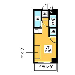 Vita六番町 ワンルームの間取図画像