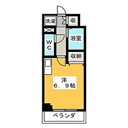 スペーシア堀田 ワンルームの間取図画像