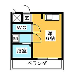 イーグル2 ワンルームの間取図画像