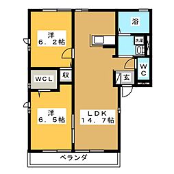 B-FOREST 2LDKの間取図画像