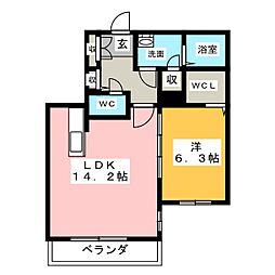 グランレジデンス熱田の宮 1LDKの間取図画像