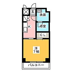 アルジャン 1Kの間取図画像