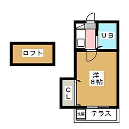 ボナール日比野 1Kの間取図画像