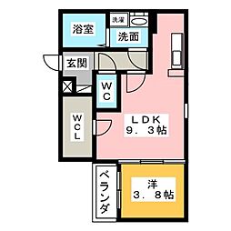 ルシエル氷室1 1LDKの間取図画像