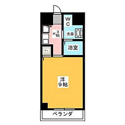 フォーティーンヒルズ高蔵 1Kの間取図画像