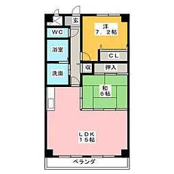 イーグル5 2LDKの間取図画像