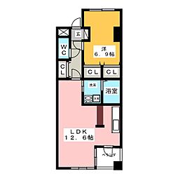 カーサフェルティーレ 1LDKの間取図画像