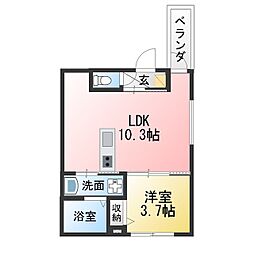 D-LIFE 明治 1LDKの間取図画像