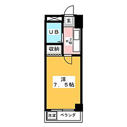 ヴィラサンホワイト 1Kの間取図画像