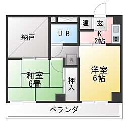 ベルメゾン白川 3Kの間取図画像