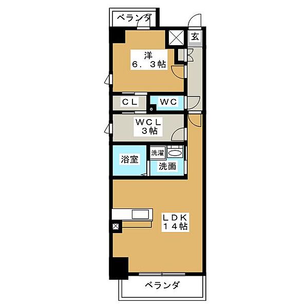 ファインブルーム新栄 ｜愛知県名古屋市中区新栄１丁目(賃貸マンション1LDK・9階・52.36㎡)の写真 その2