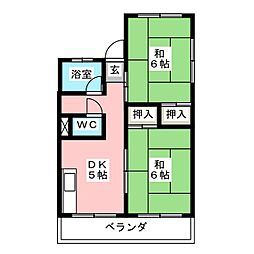 光菱ビル 4階2DKの間取り