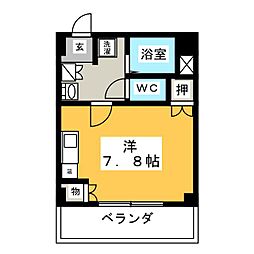 パークハイム鶴舞 5階ワンルームの間取り