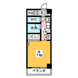 ＳＡＮ−ＯレジデンスＧＯＫＩＳＯ 3階1Kの間取り