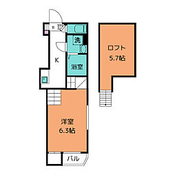 ハーモニーテラス白金 1階1Kの間取り