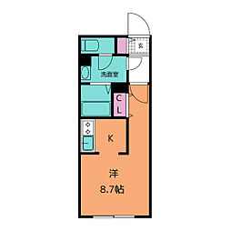 G VIVRE 御器所 4階1Kの間取り